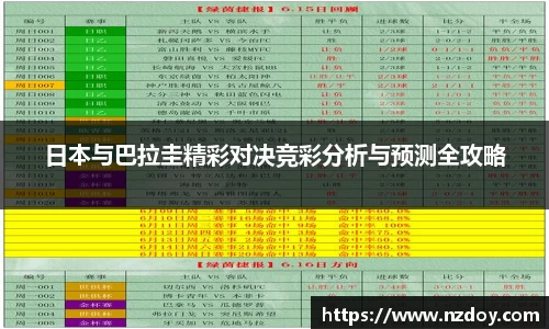 日本与巴拉圭精彩对决竞彩分析与预测全攻略